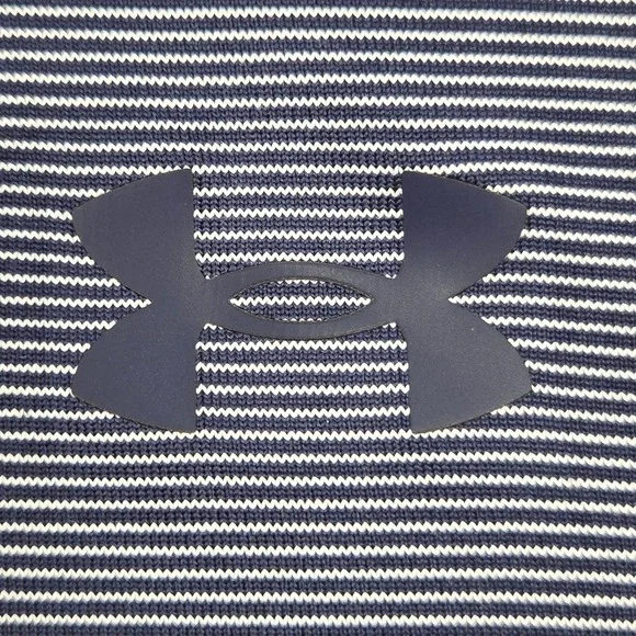 Under Armour Playoff Golf Polo Mens Small Blue Stripe Performance Stretch NWT - Picture 5 of 10